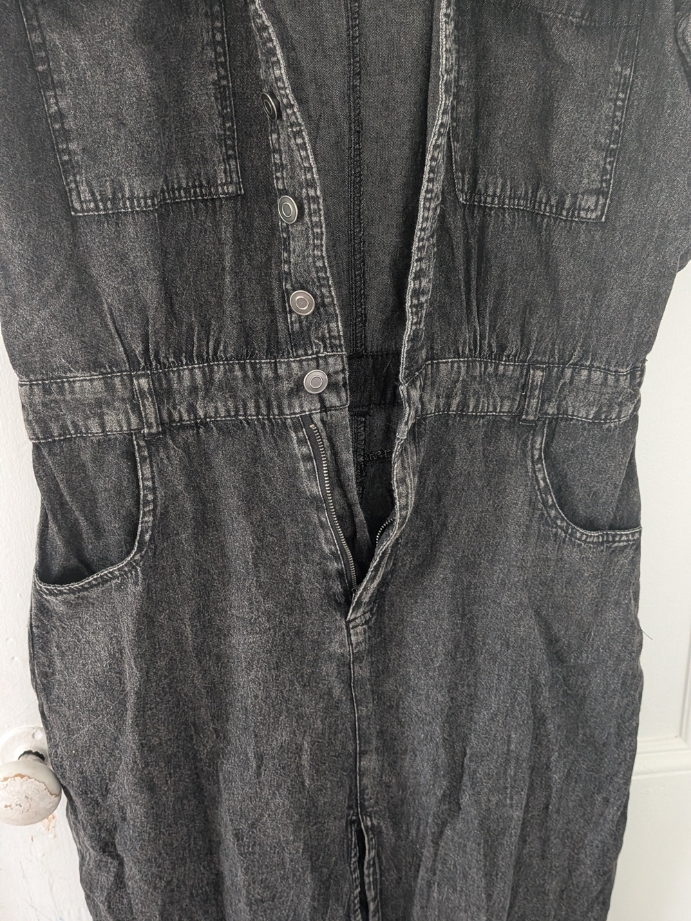 Washed Black Denim Dress - Picture 2 of 4